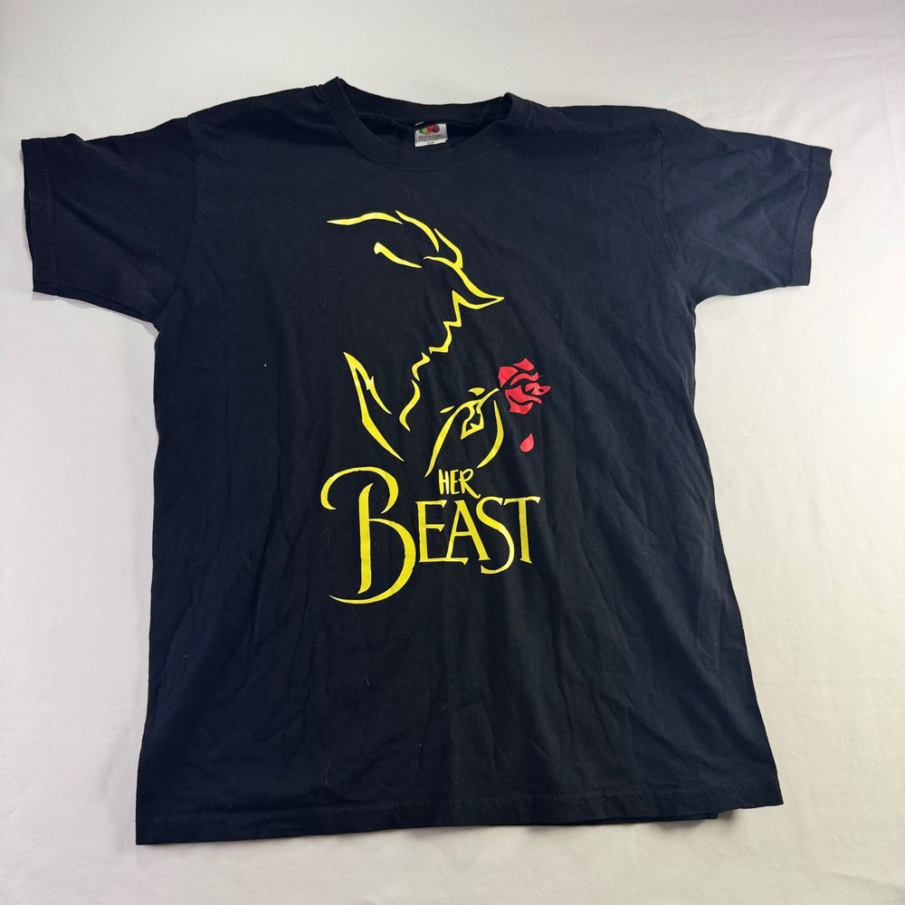 Beauty and the Beast Graphic T-Shirt Black Size M